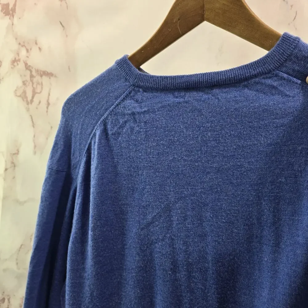 Peter Millar Sweater Mens XXL Blue Merino Wool Silk Lightweight Liberty 19S42